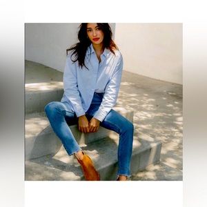 Jenni Kayne Classic Cotton Button-up Shirt XS in French blue